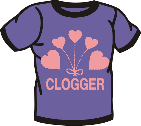 TS-12 \"CLOGGER w/HEARTS\" LOGO